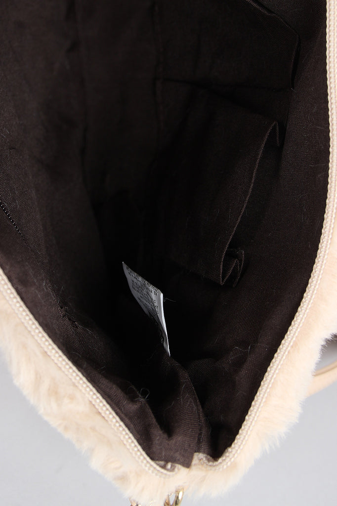 Furry Pom Pom Cross Body Pouch