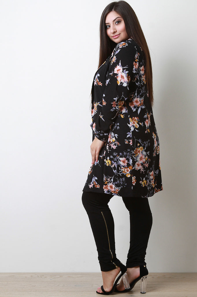 Floral Hummingbird Longline Blazer