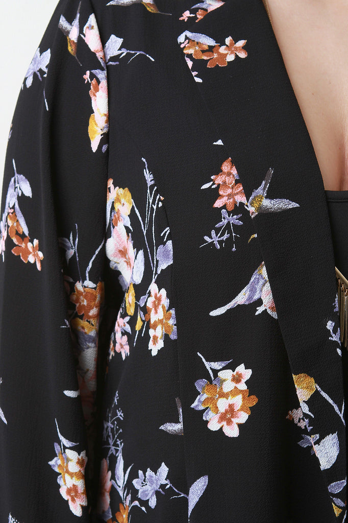 Floral Hummingbird Longline Blazer