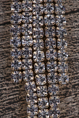 Rhinestone Drop Tassel Earrings