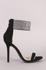 Wild Diva Lounge Suede Rhinestone Cuff Stiletto Heel