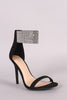 Wild Diva Lounge Suede Rhinestone Cuff Stiletto Heel