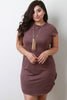 Vegan Suede Round Hem Necklace Dress