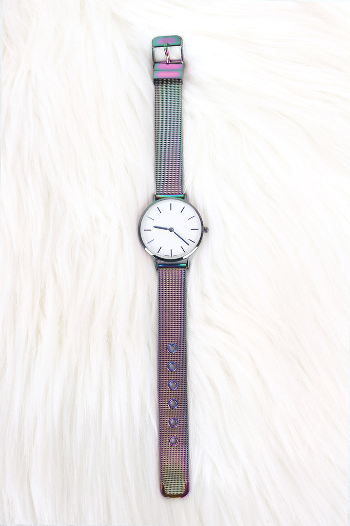 Minimalist Dial Mesh Strap Watch