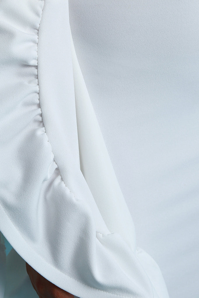 Ruffle Trumpet Sleeve Mermaid Maxi Dress