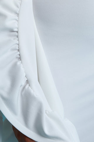 Ruffle Trumpet Sleeve Mermaid Maxi Dress