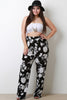 Contrast Floral Palazzo Pants